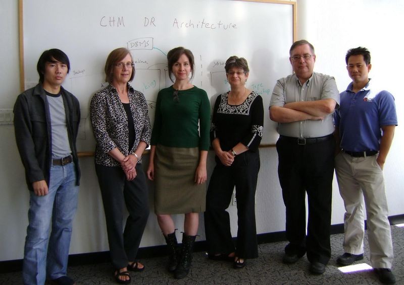 Digital Repository core team from left to right: Ton Luong, Katherine Kott, Heather Yager, Paula Jabloner, Al Kossow, and Vinh Quach.