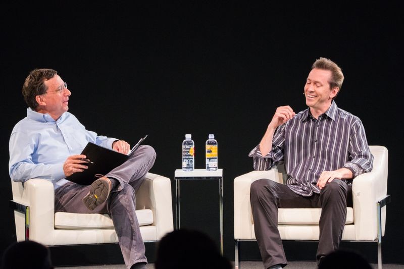 On the CHM Live stage: Pulitzer Prize-winning journalist John Markoff with iPhone software leader Scott Forstall.