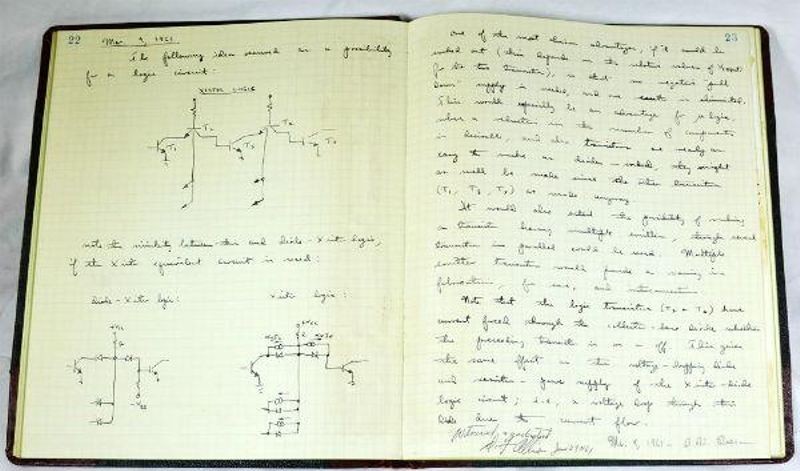 Fairchild Patent Notebook of Robert H. Beeson, March 9, 1961. CHM Collection