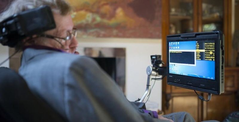 Stephen Hawking interacting with the ACAT system. Image: itpro.co.uk.
