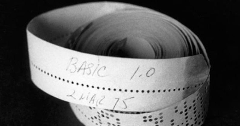 BASIC 1.0 paper tape for the Altair 8800 donated to the Computer History Museum by Bill Gates.