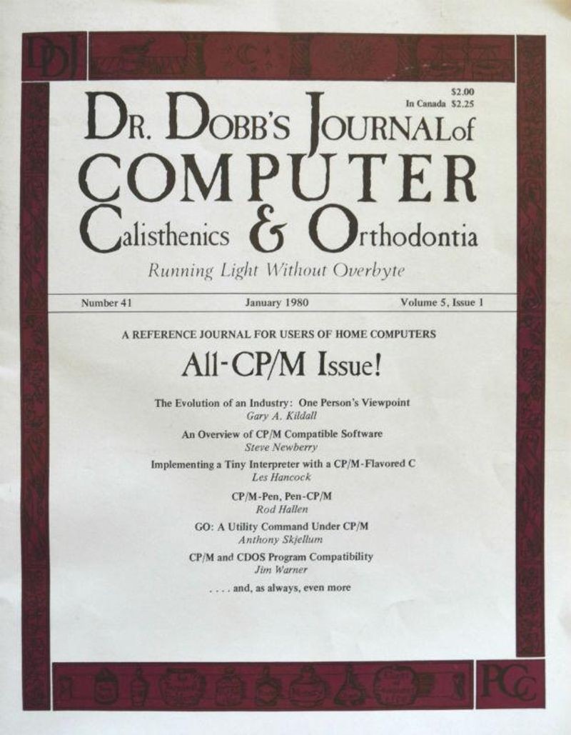 Dr. Dobbs Journal, “All-CP/M Issue!” January 1980. Copyright: Dr Dobbs (www.drdobbs.com)