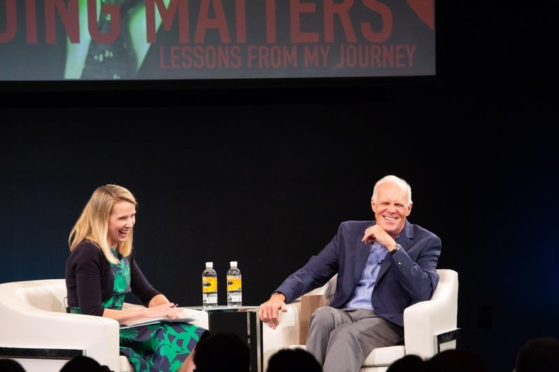 Alphabet Chairman and former President of Stanford University John Hennessy in conversation with Marissa Mayer, cofounder of Lumi Labs and former president and CEO of Yahoo.