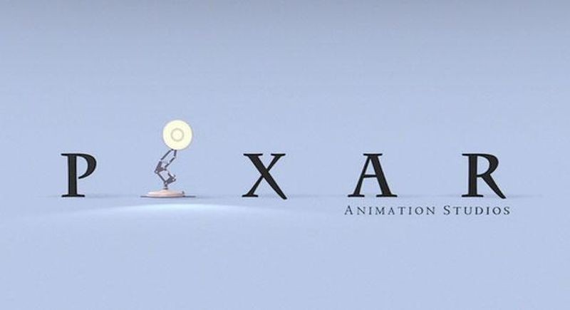 Luxo Jr. and the Pixar logo