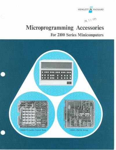 Microprogramming Accessories for 2100 Series Minicomputers