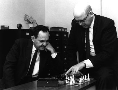 Aritificial Intelligence pioneers Allen Newell (right) and Herbert Simon