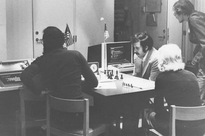 Rubin and Slate at 1st World Computer Chess Championship in Stockholm