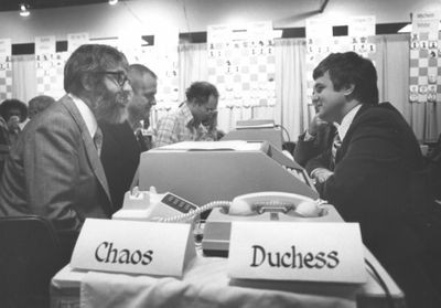 Chaos vs. Duchess at the 10th ACM North American Computer Chess Championship in Detroit, Michigan