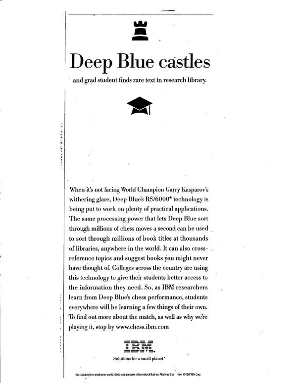 IBM advertisement: Deep Blue Castles