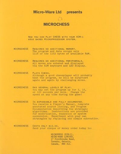 Microchess Order Form