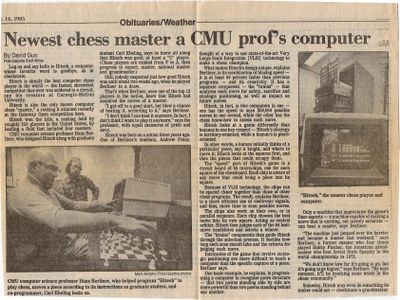 Newest Chess Master a CMU Prof's Computer