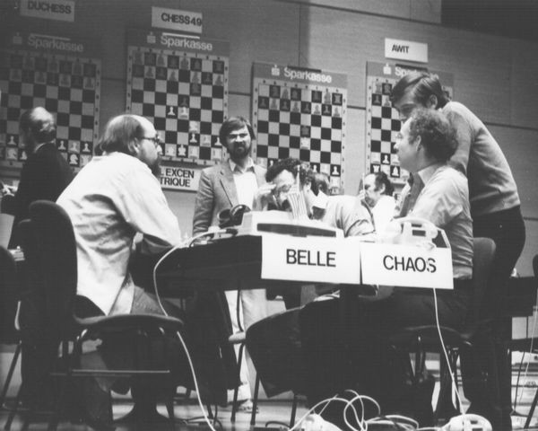 Belle vs CHAOS at 3rd World Computer Chess Championship in Linz, Austria