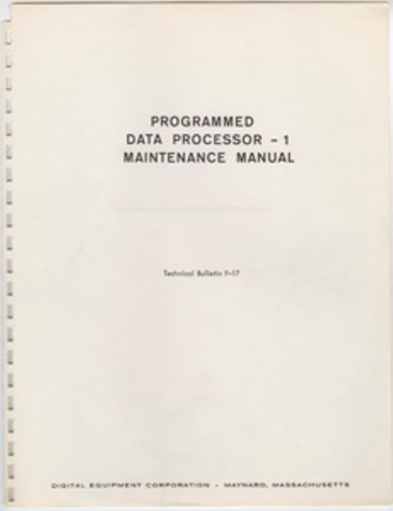 Programmed Data Processor - 1 Maintenance Manual