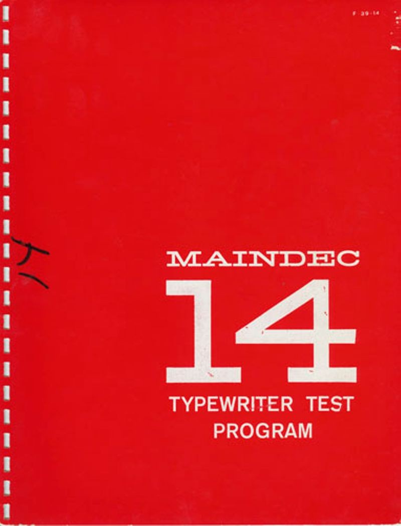 MAINDEC 14 Typewriter Test Program
