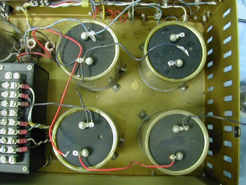 DEC PDP-1 power supply filter capacitors being restored by the PDP-1 restoration team