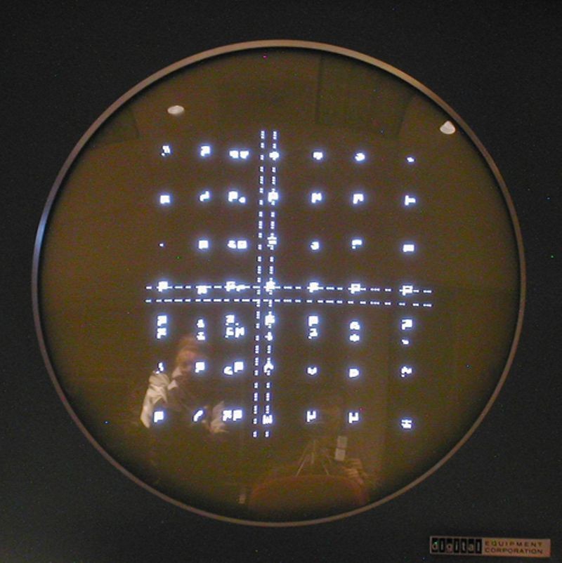 Stable test pattern on Type 30 display created as part of the DEC PDP-1 restoration project