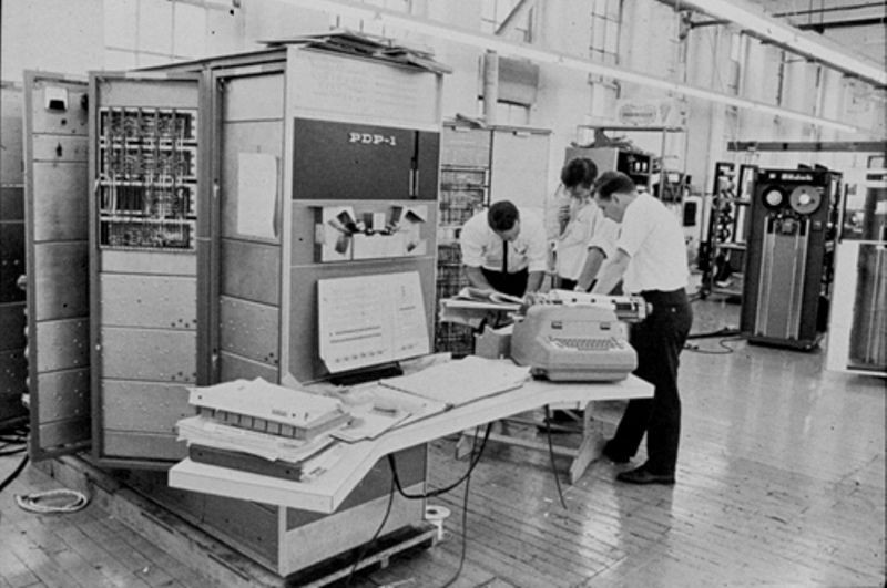 PDP-1 final checkout at DEC Mill plant