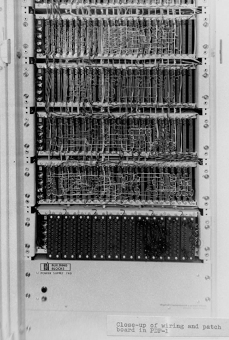 Close-up of PDP-1 backplane