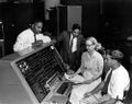 Grace Hopper at Univac console