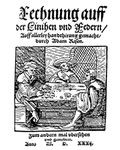 Title page, Adam Ries, "Rechnung auff der Linihen und Feder"