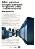 Burroughs B 2500 and B 3500 computers advertisement