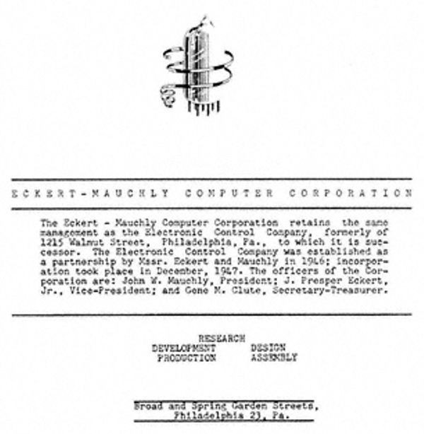 The back cover of the UNIVAC brochure