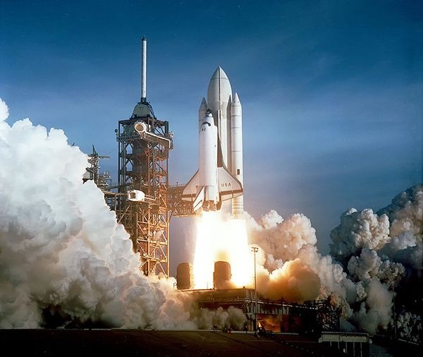 The April 12 launch of the space shuttle Columbia - the first orbital flight of the shuttle program