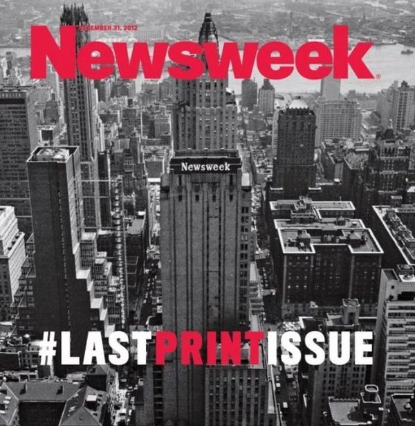 Cover of last Newsweek print issue