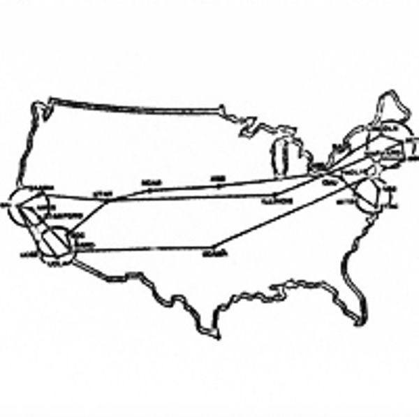 Map of the ARPANET in March 1972