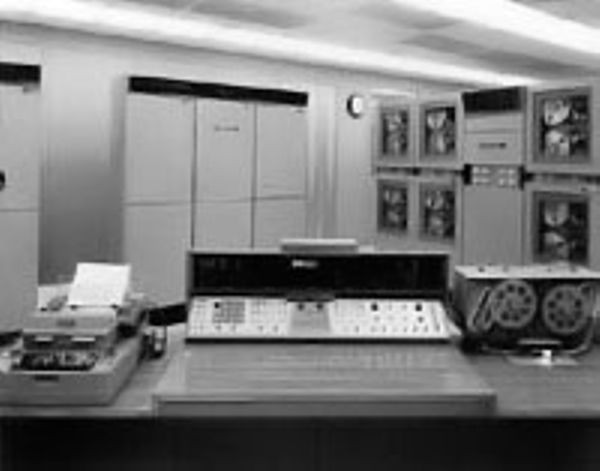 Console of GE's ERMA (Electronic Recording Machine - Accounting)