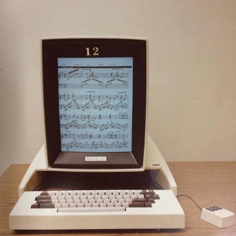 Musical notation on a Xerox Alto screen
