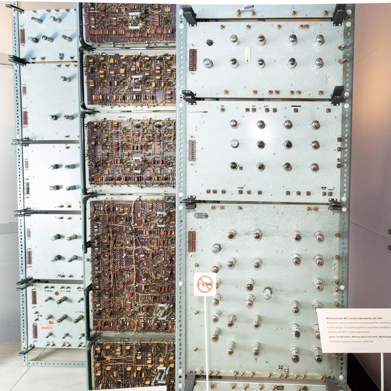 Whirlwind racks on display in Revolution. The revolutionary MIT Whirlwind computer used about 5,000 vacuum tubes and, in the mid-1950s, was among the most powerful computers in the world. Photo © Mark Richards.