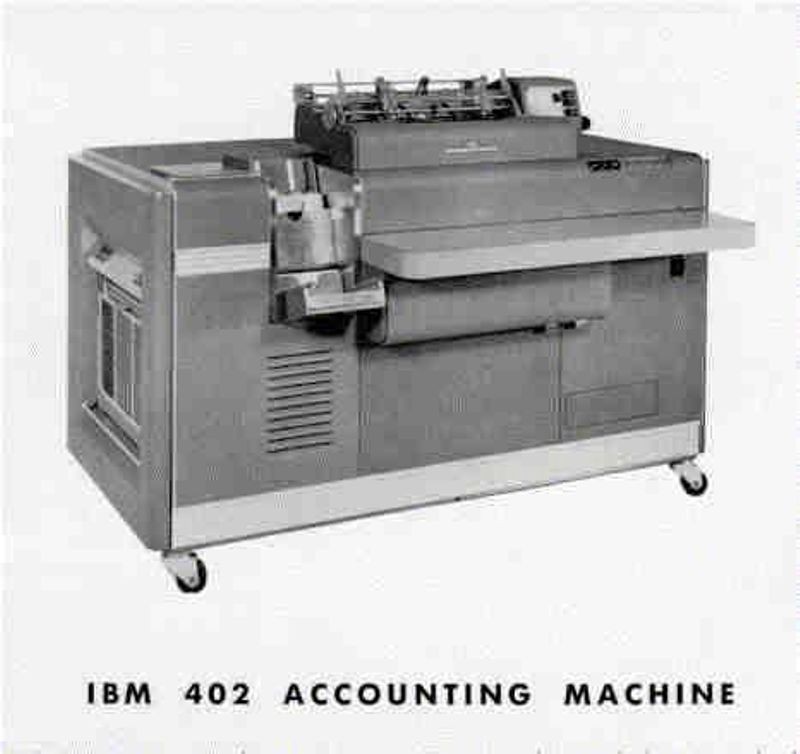 The IBM 402 – punched card tabulating machine
