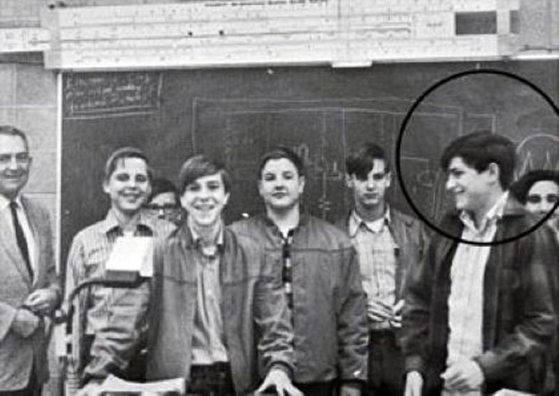 Steve Jobs (circled) at Homestead High School Electronics Club, Cupertino, California
ca. 1969

