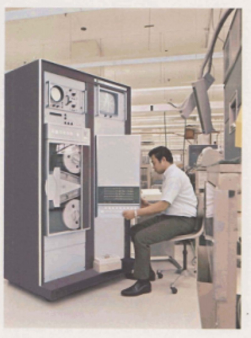 HP 2116 with the HP 1300 above, 1968 HP Annual Report