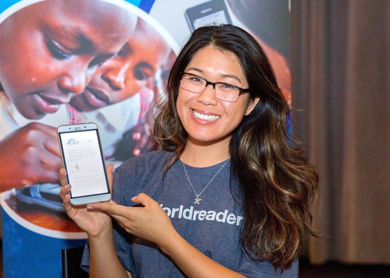 Worldreader product demo at showcase of companies during “The Next Billion” networking