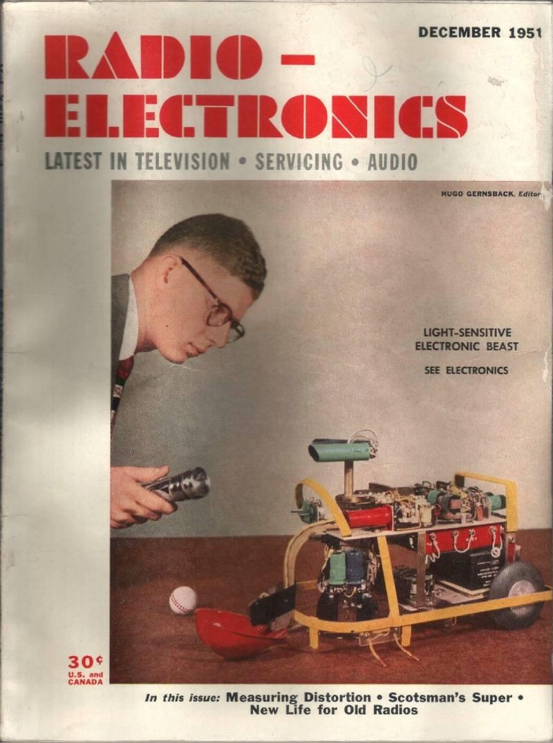 Jack Koff with Squee on the cover of Radio-Electronics magazine, December 1951