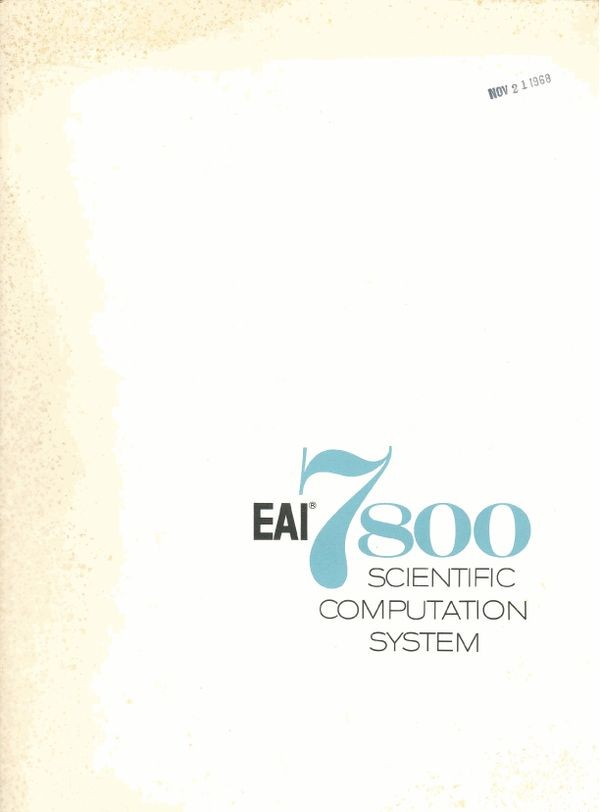 EAI 7800 Scientific Computation System