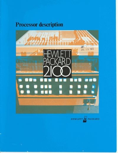 Hewlett-Packard 2100 Processor Description