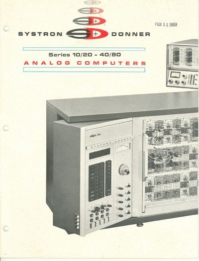 Systron Donner Series 10/20 -40/80 Analog Computers