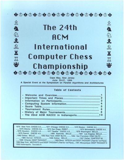 The 24th ACM International Computer Chess Championship