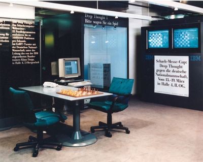 Deep Thought on display at the 1991 CeBIT show in Hanover, Germany