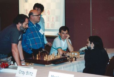 Levy (left) and Thompson at 6th World Computer Chess Championship in Edmonton, Alberta