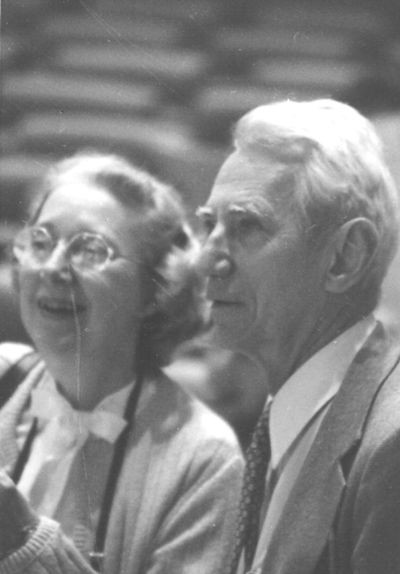 Betty and Claude Shannon at the 3rd World Computer Chess Championship in Linz, Austria