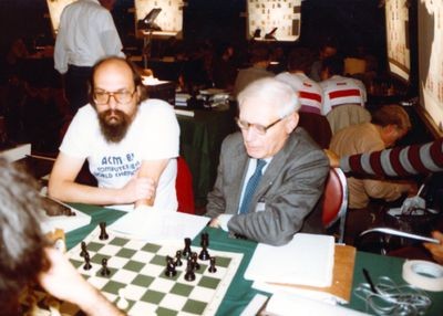 Thompson and Botvinnik at the 4th World Computer Chess Championship in New York City, New York