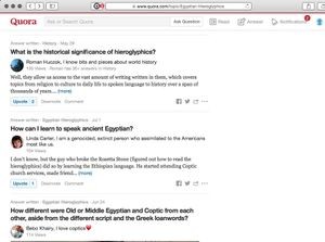 “Egyptian Hieroglyphics” on Quora.com