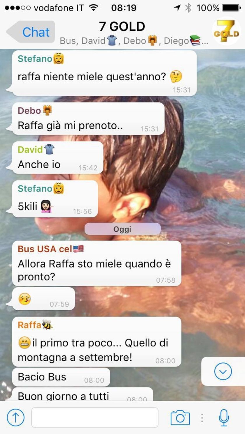 WhatsApp group messaging in Italian