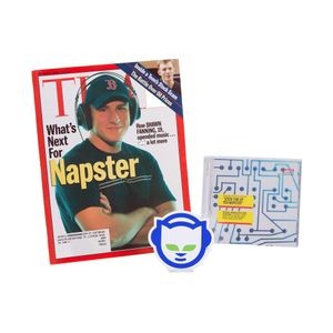 Napster logo sticker“Stick This Up Yer Napster” CD
Napster Time magazine cover, October 2000