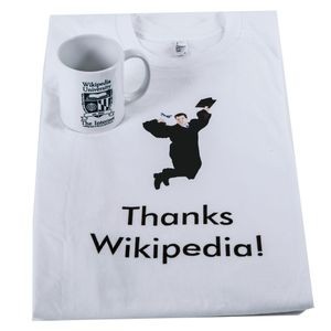 Wikipedia University mug and T-shirt, ca. 2016