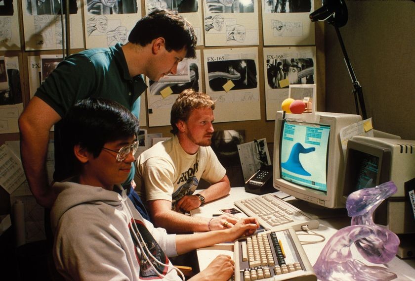 ILM team members working on <em>The Abyss</em>, 1988